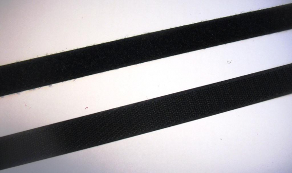 Klettband ,20 mm, schwarz, hook und loop